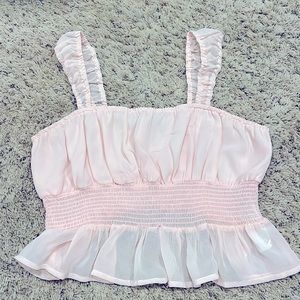 Light pink flow crop top